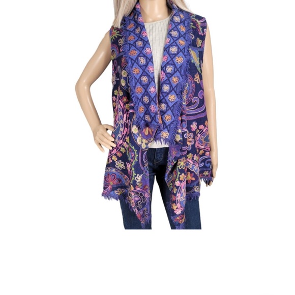 SoftSurroundings Wool  embroidered Vest - Picture 2 of 10